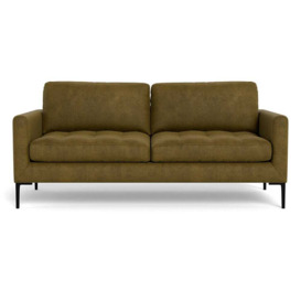 Heal's Eton 3 Seater Sofa Smart Luxe Velvet Peridot Black Feet