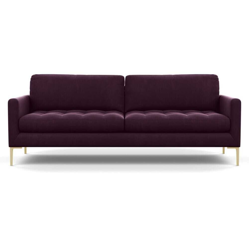 Heal's Eton 4 Seater Sofa Velvet Grape Brass Feet - image 1
