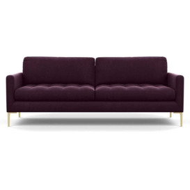 Heal's Eton 4 Seater Sofa Velvet Grape Brass Feet - thumbnail 1