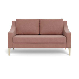 Heal's Richmond 2 Seater Sofa Smart Luxe Velvet Dusky Pink Natural Beech Feet