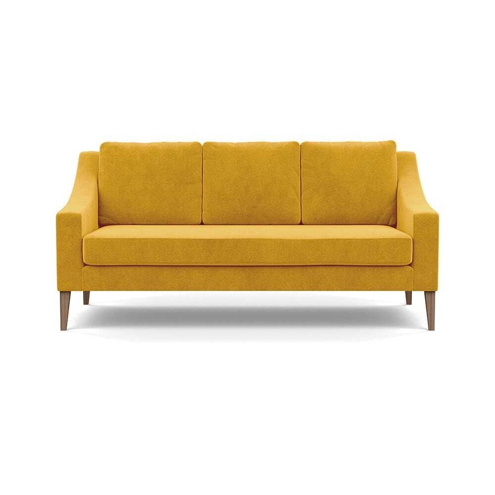 Heal's Richmond 3 Seater Sofa Smart Luxe Velvet Canary Tinted Ash Feet