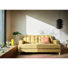 Heal's Mistral 3 Seater Sofa Velvet Petrol Natural Feet - thumbnail 2