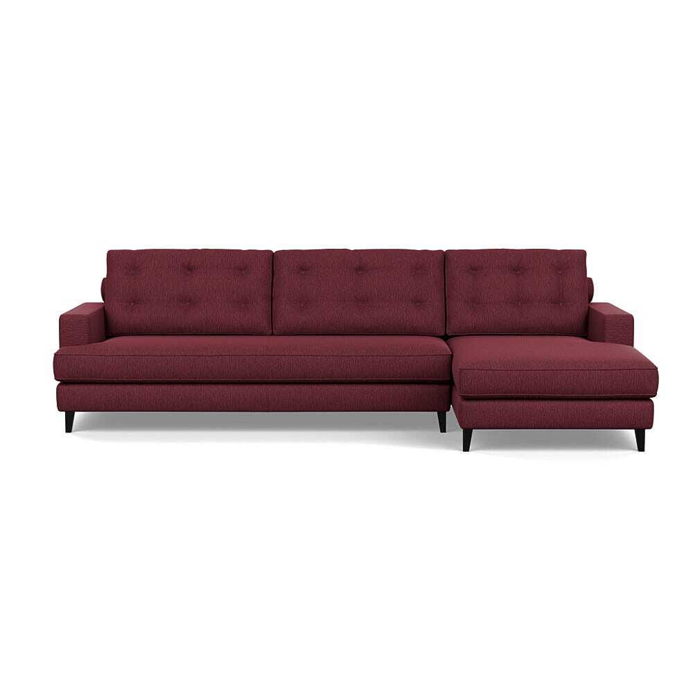 Heal's Mistral Right Hand Facing Corner Sofa Smart Linen Mix Maroon Black - image 1