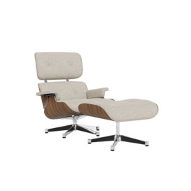 Vitra Eames Lounge Chair & Ottoman Black Pig Walnut New Dims Cream Sand Polished 05 Felt
