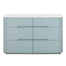 Heal's Florian 6 Drawer Wide Chest in Blue