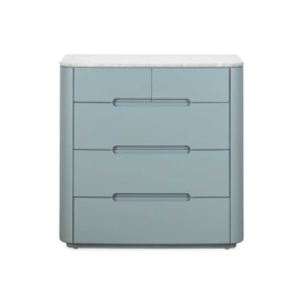 Heal's Florian 5 Drawer Tall Chest in Blue