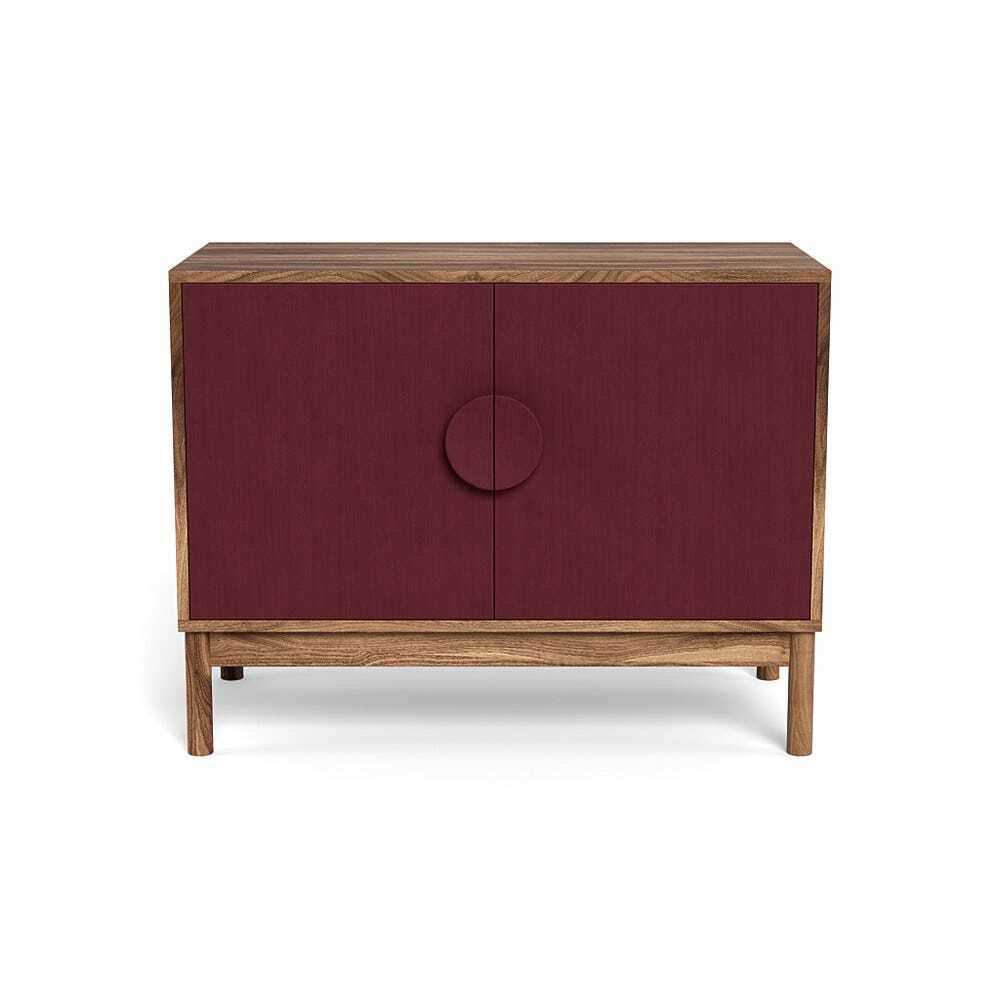 Heal's Tinta Small Sideboard Walnut Carcass Red Stain Doors