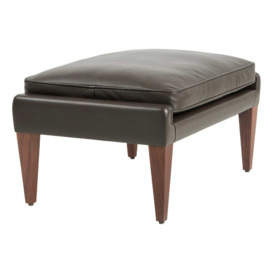 Gubi V11 Ottoman in Smooth Leather Coffee and American Walnut