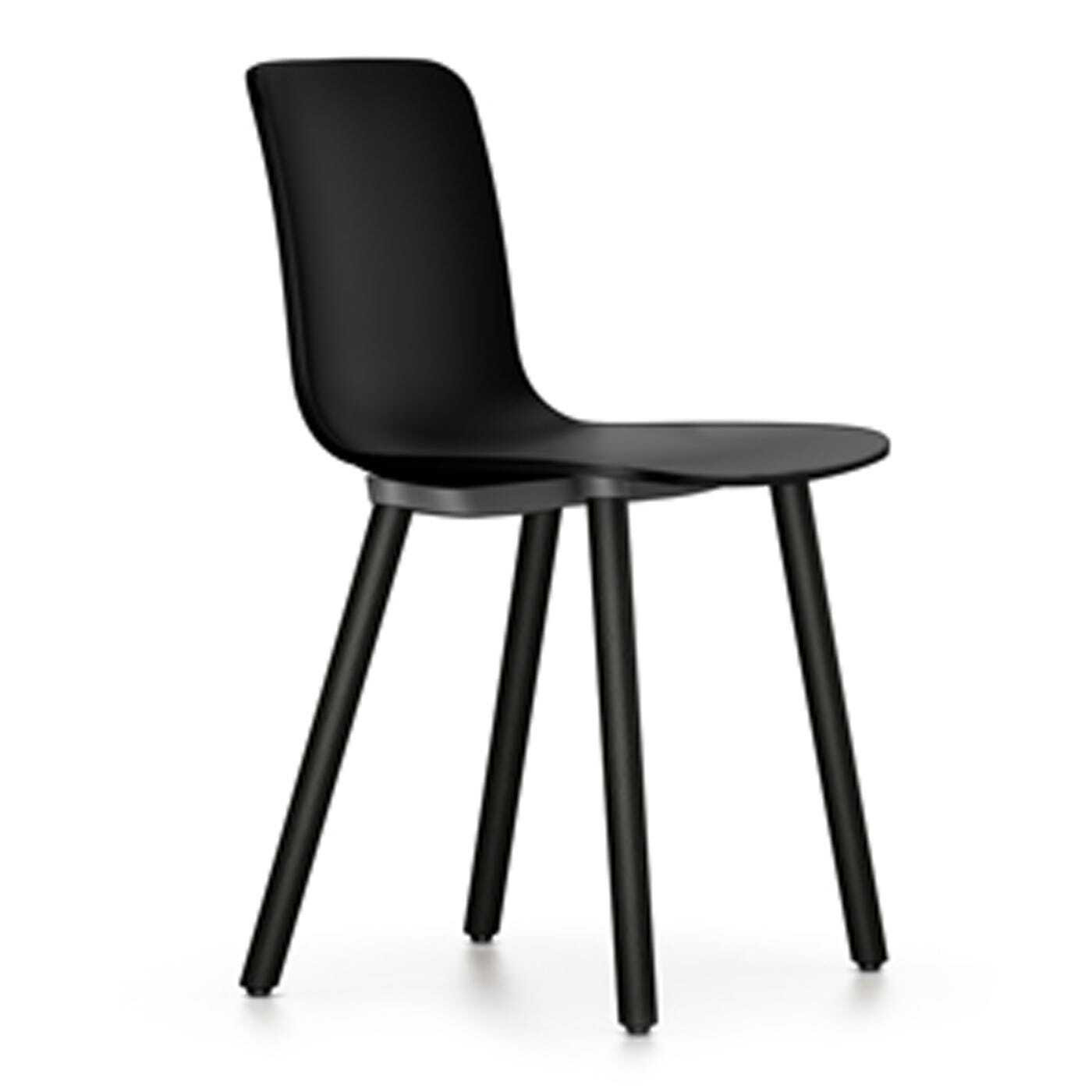 Vitra HAL RE Wood Chair 12 Deep Black Dark Oak Legs - Heal's UK Furniture - image 1