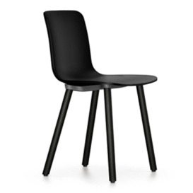 Vitra HAL RE Wood Chair 12 Deep Black Dark Oak Legs - Heal's UK Furniture - thumbnail 1