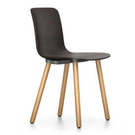 Vitra HAL RE Wood Chair 12 Deep Black Dark Oak Legs - Heal's UK Furniture - thumbnail 2