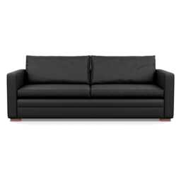Heal's Palermo 4 Seater Sofa Leather Grain Graphite 063 Walnut Feet
