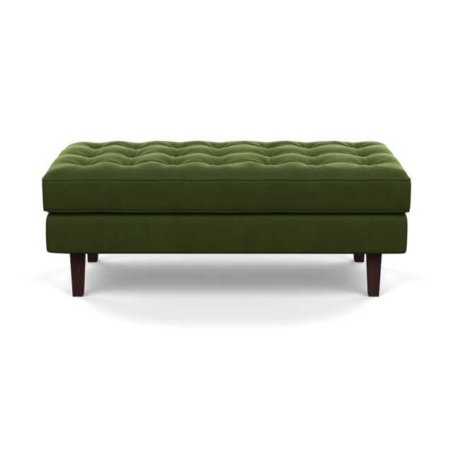 Heal's Hepburn Ottoman Nobilis Velvet Leaf Black Feet