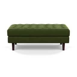 Heal's Hepburn Ottoman Nobilis Velvet Leaf Black Feet