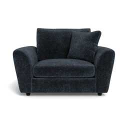 Heal's Snooze Loveseat Boucle Velvet Space Black Feet