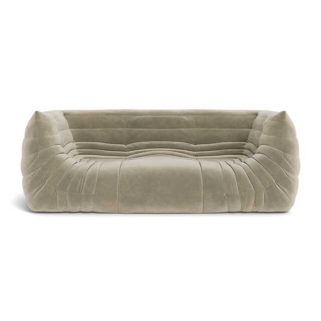 Ligne Roset Togo Medium Settee in Alcantara Sea Sand
