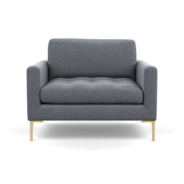 Heal's Eton Loveseat Textured Boucle Steel Brass Feet