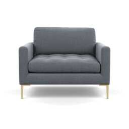 Heal's Eton Loveseat Textured Boucle Steel Brass Feet