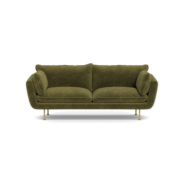 Heal's Allora 3 Seater Sofa Velvet Boucle Wilder Brass Feet