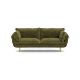 Heal's Allora 3 Seater Sofa Velvet Boucle Wilder Brass Feet
