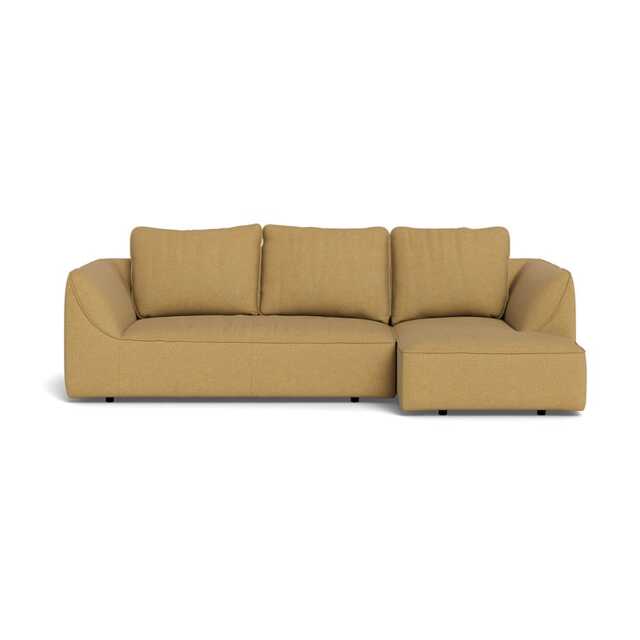 Heal's Morven Right Hand Facing Corner Chaise Sofa Boucle Tweed Citrine Black Feet