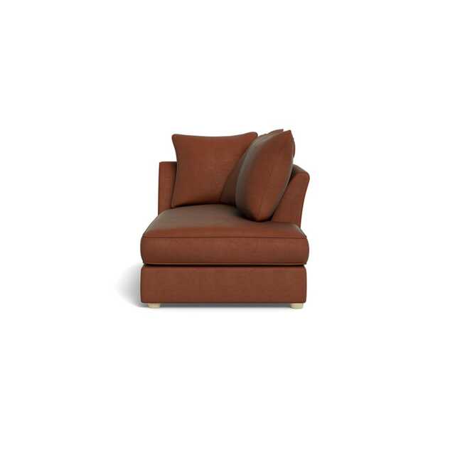 Heal's Tailor Chaise Unit Right Hand Facing Smart Luxe Velvet Tawny Natural Feet