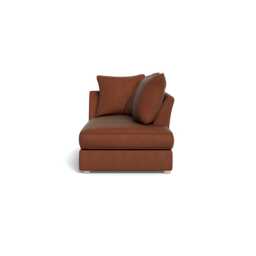 Heal's Tailor Chaise Unit Right Hand Facing Smart Luxe Velvet Tawny Natural Feet