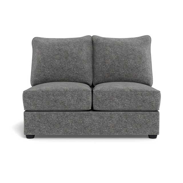 Heal's Tailor Double Armless Unit Melton Wool Shale Black Feet
