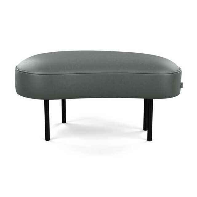 Heal's Isola Small Ottoman Daino leather Steel Black Feet