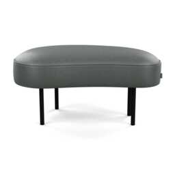Heal's Isola Small Ottoman Daino leather Steel Black Feet
