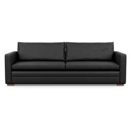 Heal's Palermo 5 Seater Sofa Leather Grain Graphite 063 Walnut Feet