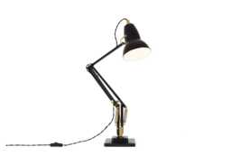 Anglepoise Original 1227 Brass Desk Lamp Jet Black - thumbnail 1