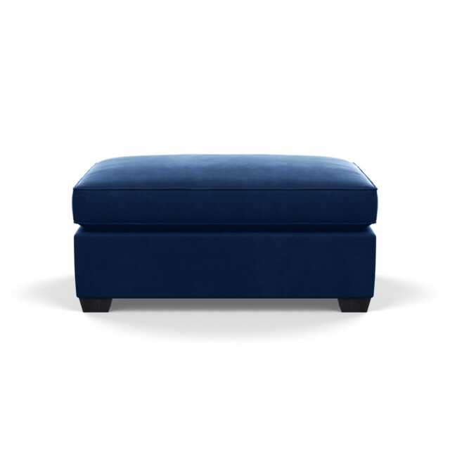 Heal's Torino Footstool Velvet Midnight Black Feet