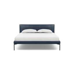 Heal's Matera Bedstead King Leather Stonewash Navy Blue 279