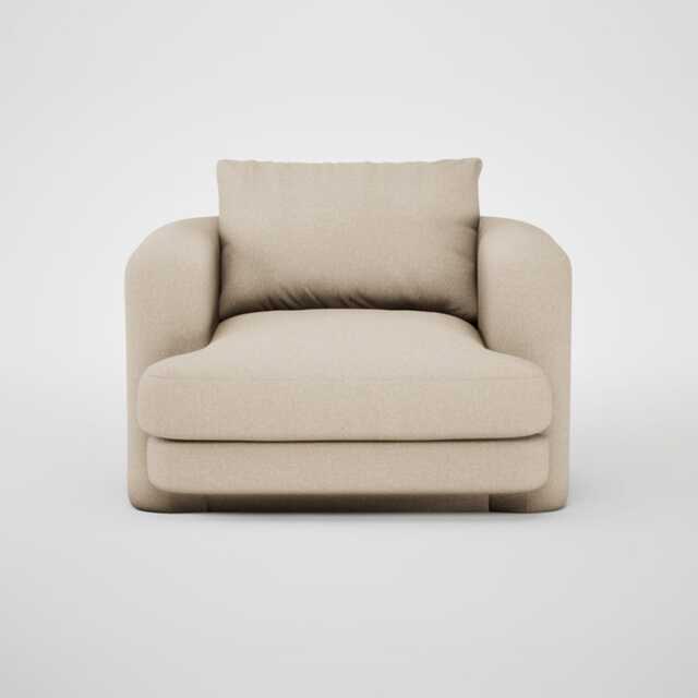 Heal's Rafi Swivel Armchair Brushed Cotton Oat