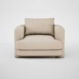 Heal's Rafi Swivel Armchair Brushed Cotton Oat
