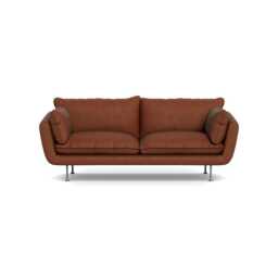 Heal's Allora 3 Seater Sofa Smart Luxe Velvet Tawny Stainless Steel Feet