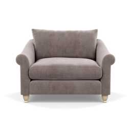 Heal's Devon Loveseat Smart Luxe Velvet Mushroom Natural Feet - thumbnail 1