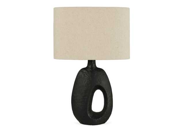 Heal's Kinloch Ceramic Table Lamp Black/Natural