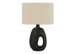 Heal's Kinloch Ceramic Table Lamp Black/Natural