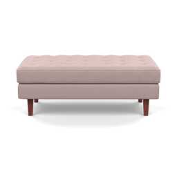 Heal's Hepburn Ottoman Siena Cotton Dusky Pink Walnut