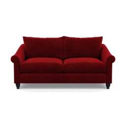 Heal's Devon 3 Seater Smart Luxe Velvet Mulberry Black Stain Beech Feet
