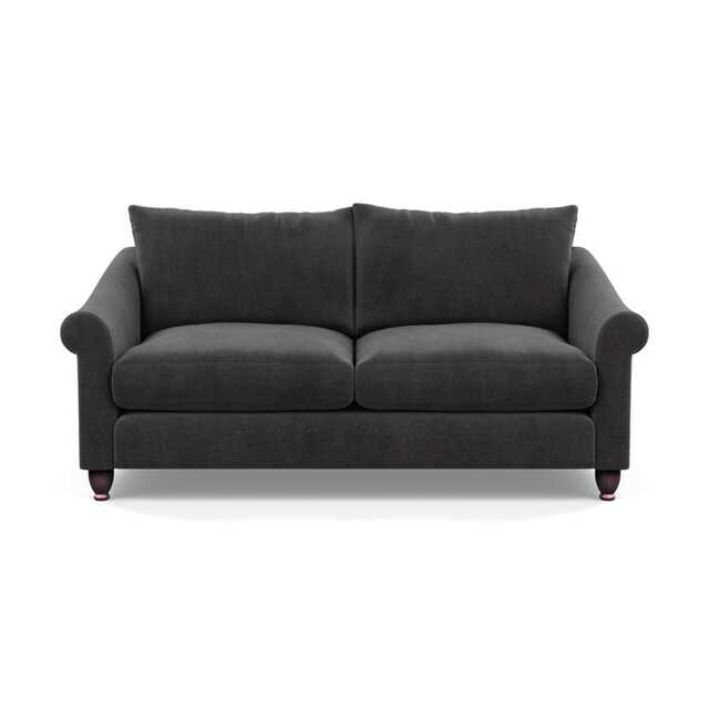 Heal's Devon 3 Seater Sofa Smart Luxe Velvet Nickel Walnut Stained Feet