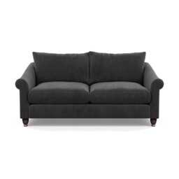 Heal's Devon 3 Seater Sofa Smart Luxe Velvet Nickel Walnut Stained Feet