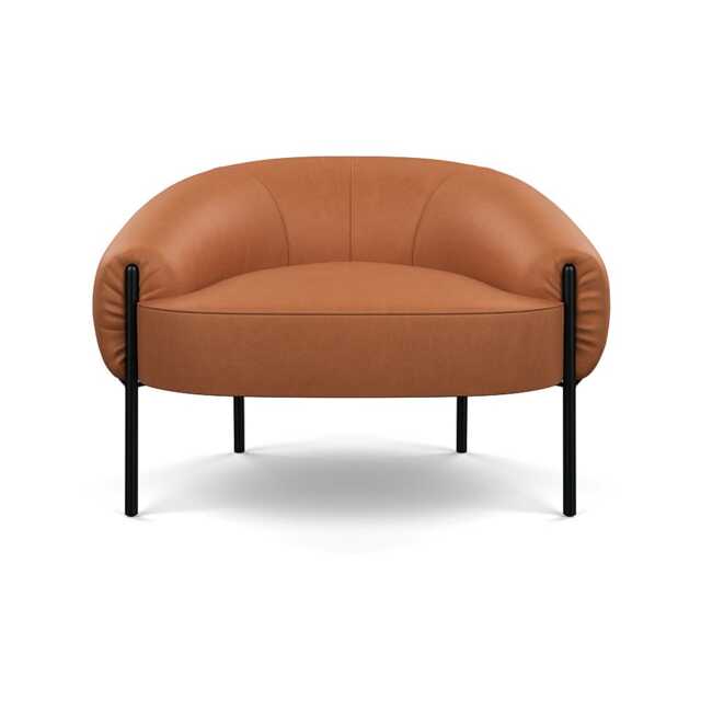 Heal's Isola Chair Linea Leather Brown 680 Black Feet