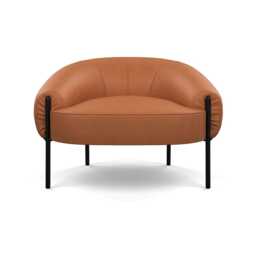 Heal's Isola Chair Linea Leather Brown 680 Black Feet