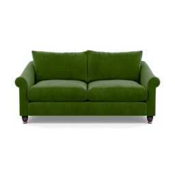 Heal's Devon 3 Seater Sofa Smart Luxe Velvet Grass Walnut Stained Feet - thumbnail 1