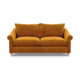 Heal's Devon 3 Seater Sofa Smart Luxe Velvet Grass Walnut Stained Feet - thumbnail 2