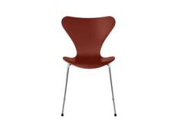 Fritz Hansen Series 7 Chair Coloured Ash Venetian Red Chrome Legs