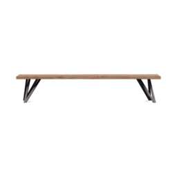 Heal's Vienna Bench 220x35cm Smoked Oiled Oak Natural Edge Not Filled